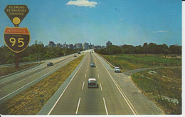 Richmond Petersburg Turnpike, Interstate Virginia 95 USA.View Shows Southern Approach To Richmond. Sky-line Capitol  2 S - Richmond