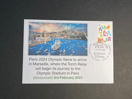 (3 Oø 3) 2024 Olympic Flame With Depart From Marseille (Bélem Sail Ship) (OZ Stamp) 3-2-2023 (2 Covers) - Eté 2024 : Paris