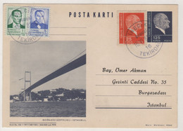 TURKEY,TURKEI,TURQUIE ,WITH VIEW FROM, BOGAZICI ,BRIDGE,ISTANBUL, ,POSTCARD - Covers & Documents