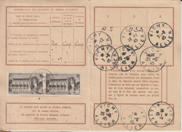 1944 - YVERT 611 PAIRE Sur CARTE ABONNEMENT PTT De VICHY - Covers & Documents