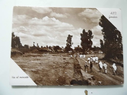 Cartolina "A.O.I. Gondar Via Al Mercato"  Edizioni Gilli - Gondar ( Africa Orientale Italiana ) - Ethiopie