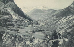 Postcard Switzerland Stalden Bahnhof Und Alpen General View - Stalden