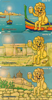 MALTA - CHIP CARD - ADVERTISING - BEER LOWENBRAU - SET 3 CARDS - CARTOON - Malte