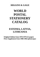 Higgins & Gage WORLD POSTAL STATIONERY CATALOG BALTIC STATES ESTONIA, LATVIA & LITHUANIA (PDF-File) - Andere & Zonder Classificatie