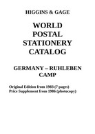 Higgins & Gage WORLD POSTAL STATIONERY CATALOG GERMANY - RUHLEBEN CAMP (PDF-File) - Allemagne