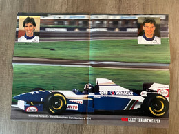 Poster / Affiche - Damon HILL - David COULTHARD - Williams-Renault WC 1994 - 55 X 40 Cm. - Automobile - F1