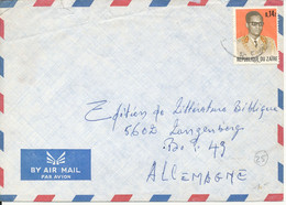 Zaire Cover Sent To Germany Single Franked - Brieven En Documenten