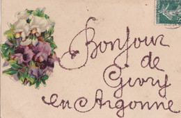 ¤¤  -  GIVRY-en-ARGONNE  -  Carte à Système Avec Paillettes Et Découpi    -  Bonjour De .......    -   ¤¤ - Givry En Argonne