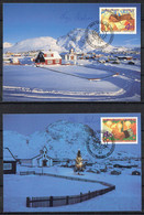 Greenland 1999.  Christmas. Michel 344 - 345  Maxi Cards. Signed. - Cartas Máxima