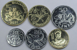 SWAZILAND ESWATINI 2021 Set 6 Coins UNC - Swazilandia