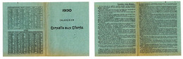 Calendrier 1930 - Notaire / Conseils Aux Clients - Petit Format : ...-1900