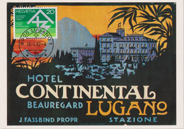 1982 Plakat Für Hotel Continental Lugano Ca. 1915 ( Privatsammlung ) (Hotel 7/82)  Mi:CH 1226 / Zum:CH 663 - Alberghi & Ristoranti