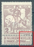 BELGIUM - 1910 - MH/* - COB 85 LV4 N DE BESTELLEN ET N DE ZONDAG - Lot 25696 - Otros & Sin Clasificación