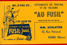 Buvard Habillement "Au Fusil", MM. Schlatter à Reims. - Textile & Clothing