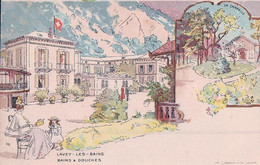 Lavey Les Bains VD, Bains Et Douches, Illustrateur A. H., Litho (322) - Lavey