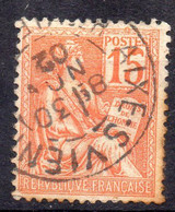 1900-01--type Mouchon-15c Orange N° 117 -- Cachet Rond  AIXE SUR VIENNE--Haute Vienne--30 NOV 02 - 1900-02 Mouchon