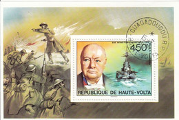 UPPER VOLTA Block 30,used - Sir Winston Churchill