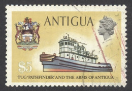 Antigua Sc# 257 Used 1970 $5 Tug Pathfinder - 1960-1981 Autonomie Interne