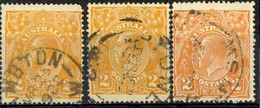 Australia Sc# 27 SG# 62 Used Lot/3 1920 2p Brown Orange KGV - Oblitérés