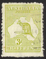 Australia Sc# 47b Used 1915-1924 2½p Light Olive Narrow Crown & A Kangaroo - Usados