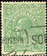 Australia Sc# 60 SG# 48 Used 1918-1923 ½p Emerald KGV - Usados