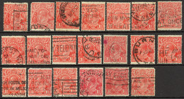 Australia Sc# 68 SG# 96 Used Lot/20 1927 1½p Rose Red KGV - Oblitérés