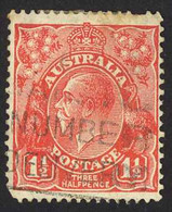 Australia Sc# 68 SG# 96w (Inverted Watermark) Used 1927 1½p KGV - Oblitérés