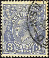 Australia Sc# 72 Used (a) 1929 3p Ultra KGV - Oblitérés