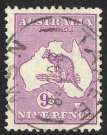 Australia Sc# 122 Used (a) 1931-1935 9p Wmk Sm Crown Multi C Of A Kangaroo & Map - Usati