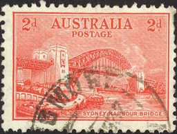 Australia Sc# 130 SG# 141 Used (b) 1932 2p Red Sydney Harbor Bridge - Usati