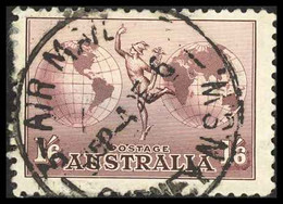 Australia Sc# C4 SG# 153 Used (c) 1934 1sh6p Mercury & Hemispheres Perf 11 - Oblitérés