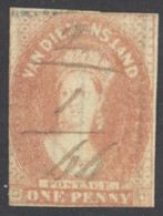 Australia Tasmania Sc# 11 Used 1867 1p Carmine Queen Victoria - Usati