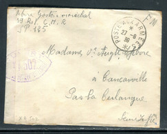 Enveloppe En FM Du SP 125 Pour Tancarville En 1939 Avec Contrôle Postal (VA 502 ) - F 77 - Oorlog 1939-45