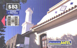 Uruguay:Used Phonecard, Antel, 83$, Colonia Del Sacramento Lighthouse - Uruguay