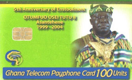 Ghana:Used Phonecard, GT, 100 Units, 5th Anniversary Of Enstoolment - Ghana