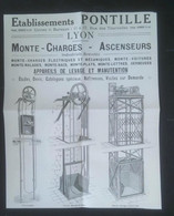 ► 1925  PLAN Monte Charges Ets PONTILLE à Lyon   - Coupure De Presse Originale (Encadré Photo) - Maschinen