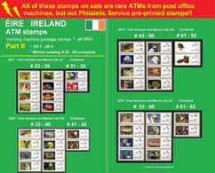 EIRE Ireland ATM Stamps PART II * 2011-2014 MNH * Frama Klussendorf Soar Distributeur Vending Machine Kiosk - Frankeervignetten (Frama)