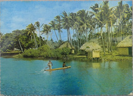 Carte Postale : FIJI : A River And Village Scene, Stamp In 1984 - Fidschi