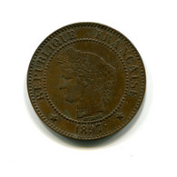 France, 2 Centimes, 1897 Torche, Bronze, , SUP (AU), KM#827.1, G.105, F.109/23 - 2 Centimes