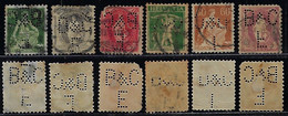 Switzerland 1886 / 1947 6 Stamp With Perfin B&C/E By Benziger & Co AG Publishing House From Einsiedeln Lochung Perfore - Gezähnt (perforiert)