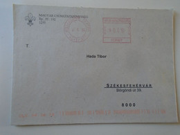 D193893   Hungary Cover -EMA Red Meter Freistempel  2004 Budapes Székesfehérvár   Cserkész - Scouts-Pfadfinder -Scouting - Viñetas De Franqueo [ATM]