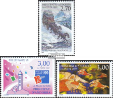 Andorra - Französische Post 537,539,545 (kompl.Ausg.) Postfrisch 1999 Post, Philatelie, Weihnachten - Postzegelboekjes