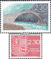 Andorra - Französische Post 406,407 (kompl.Ausg.) Postfrisch 1990 Tourismus, Wappen - Libretti