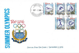 Samoa 2016, Olympic Games In Rio, Rowing, Running, Swimming, Judo, Weightlifting, 5val In FDC - Judo