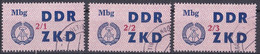 DDR 1964 - Laufkontrollzettel ZKD Mi.Nr. 40 I - III - Ungültig Gestempelt Used - Ungebraucht