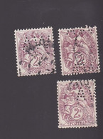 Type Blanc Perfoé AW  A Waton à Saint Etienne ( Loire) 3 Timbres - Used Stamps