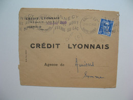 Gandon,  Perforé CL195 Sur Lettre Crédit Lyonnais 1953 Ouverte Sur 3 Cotés - Covers & Documents