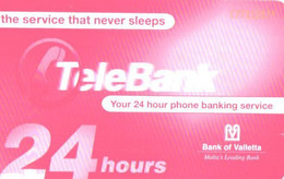 Malta:Used Phonecard, Telemalta Corporation, 40 Units, Land Map, Telebank 24 Hours - Malta