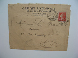 Semeuse,  Perforé CL199 Sur Lettre Crédit Lyonnais 1910 - Covers & Documents