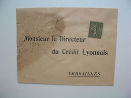 Semeuse,  Perforé CL199 Sur Lettre Crédit Lyonnais - Cartas & Documentos